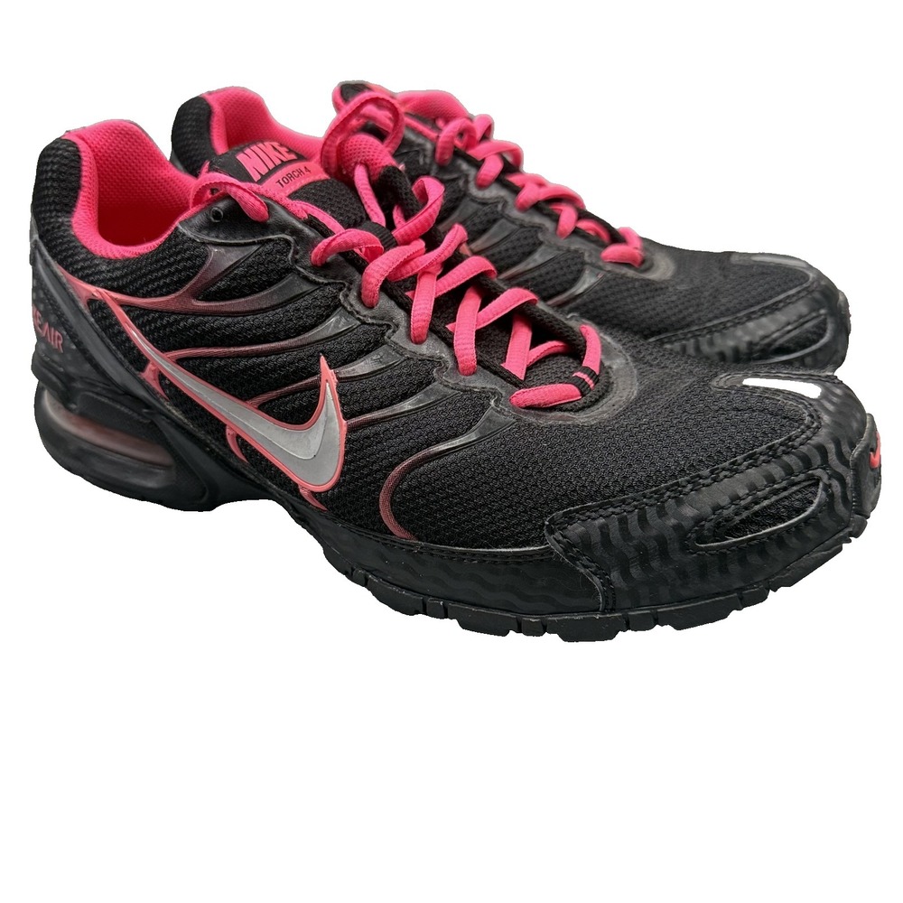 Nike Air Max Torch 4 Womens Size 12 Running Shoes Black Hot Pink 343851-006 GUC